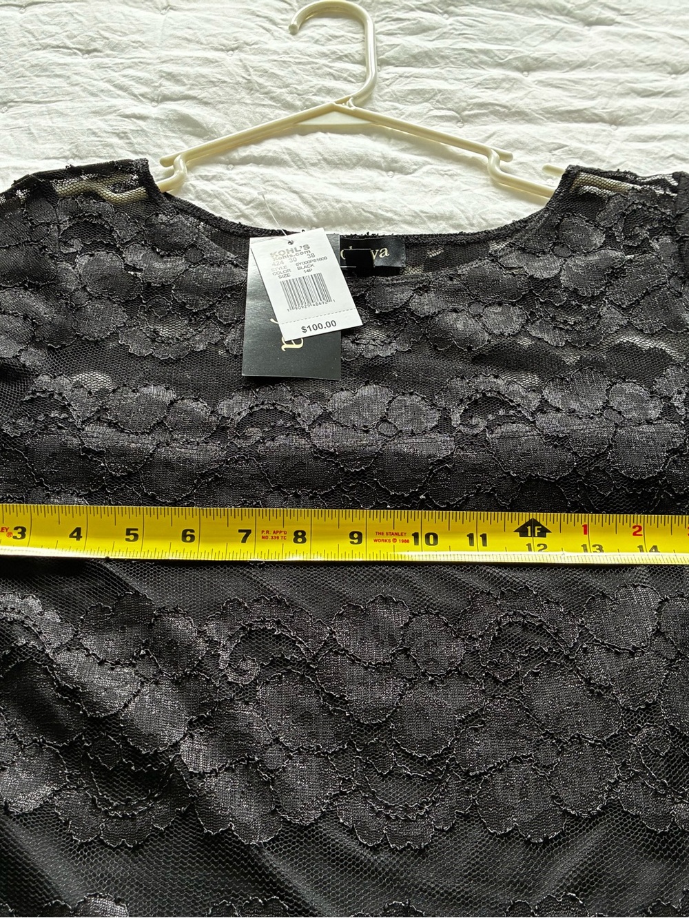 Black Lace Lined Dress NEW Sz.14P - Picture 9 of 13